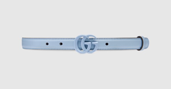 GG Marmont thin belt in pale blue 