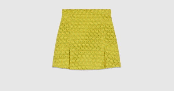 Tweed mini skirt in yellow | GUCCI® SI