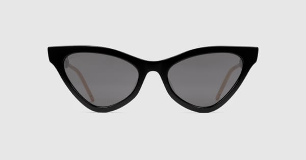 Cat eye acetate sunglasses in black acetate | GUCCI® US