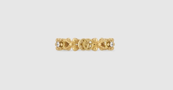 グッチ フローラ〕オンライン限定 ダイヤモンド付き 18K リング