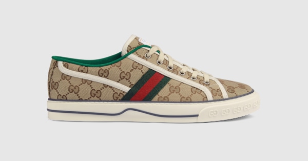 米色/烏木色Original GG帆布男士GG Gucci Tennis 1977運動鞋| GUCCI® 香港