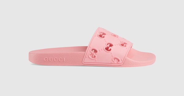 Gucci Women's rubber GG slide sandal