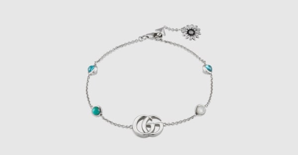 GG Marmont mother-of-pearl bracelet in 925 sterling silver