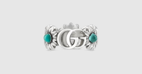 GG Marmont mother-of-pearl ring in 925 sterling silver