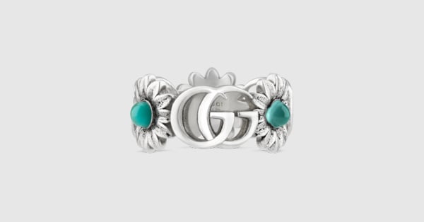 925 Sterling Silver Double G Flower Ring GUCCI US