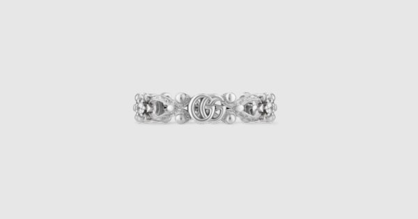 GUCCI 18k（７５０)リング ダイヤ付き グッチ GUCCI GG ダイヤ ホワイトゴールド K18WG ダイヤモンド