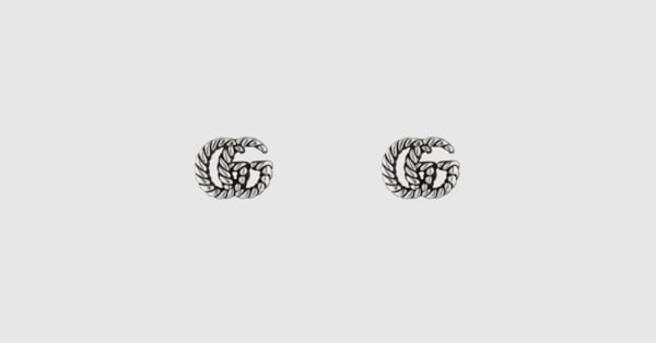 GG Marmont stud earrings in 925 sterling silver | GUCCI® US