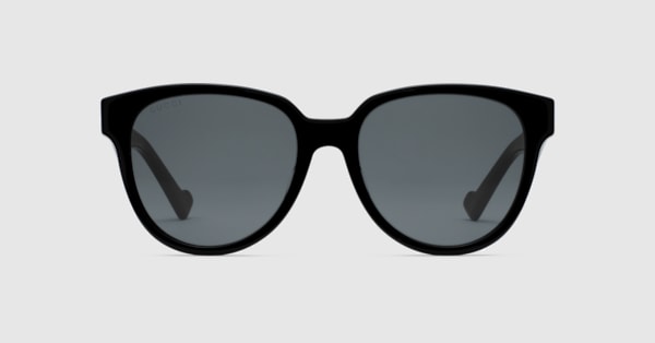 GUCCI ブラック ラウンド型 サングラス ラウンドフレーム サングラス（アジアン フィット） ・ブラック