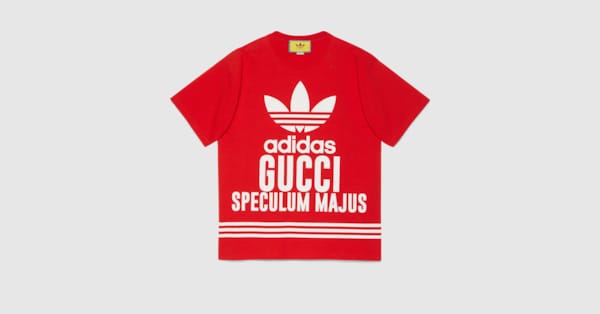 adidas Gucci cotton T-shirt in red | GUCCI®