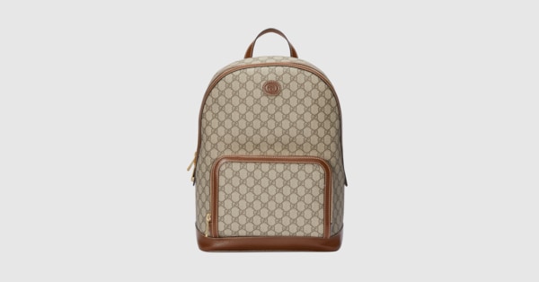 Backpack with Interlocking G in beige and ebony Supreme GUCCI TR