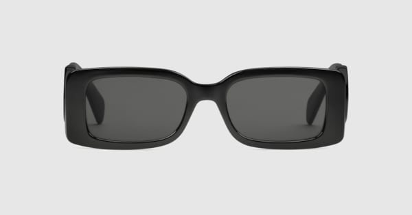 Rectangular frame sunglasses in black injection | GUCCI® SG