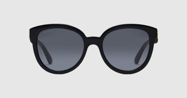 Lunettes de soleil œil-de-chat en acétate noir GUCCI® FR