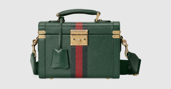 Gucci Savoy beauty case in green leather GUCCI AE