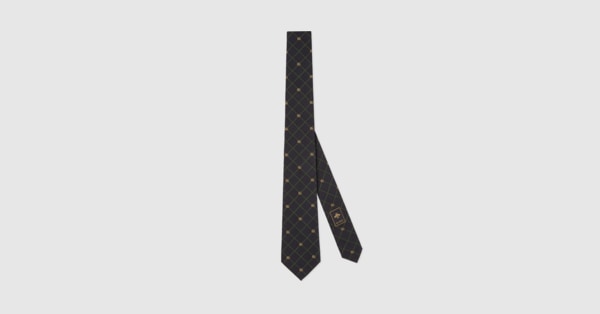 【即日発送】グッチ GUCCI DOUBLE G JACQUARD ネクタイ necktie Silk tie with Double G detail in black | GUCCI® US