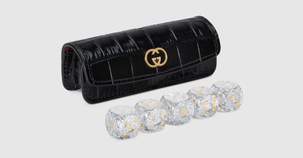 GUCCI ブラック マネークリップ クロコダイル型押し グッチ Gucci ブラックレザー マネークリップ GUCCI ブラック