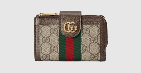 美品　GUCCIオフィディア　カードケース　ウォレット　ベージュ オフィディア〕 GG カードケース ウォレット (コイン＆紙幣入れ