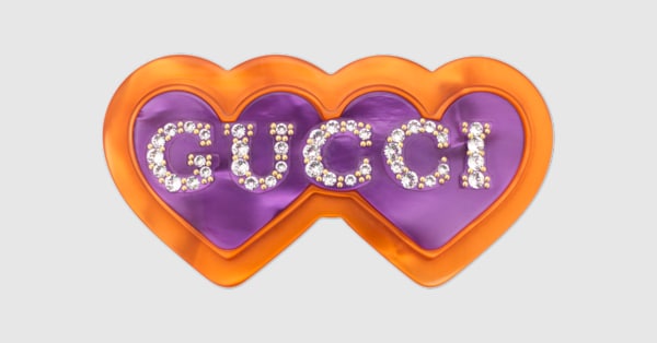 Gucci Blue and Red resin Heart Hair Accessory clip barrette GUCCI blue and red heart resin hair clip | Mercari main image 3
