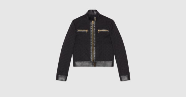 Gucci leather outlet jacket womens