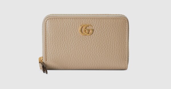 GG Marmont zip around wallet in oatmeal leather | GUCCI® Canada