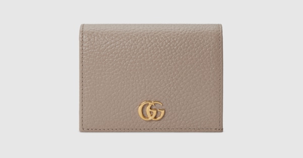 ダブルG カードケース （コイン＆紙幣入れ付き） ・ベージュ レザー