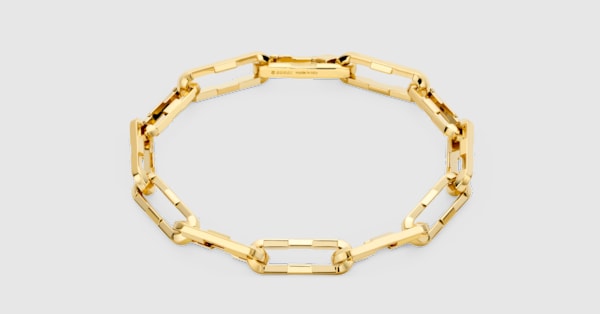 Gucci Link to Love〕ワイドチェーンブレスレット 18k ゴールド ・18K