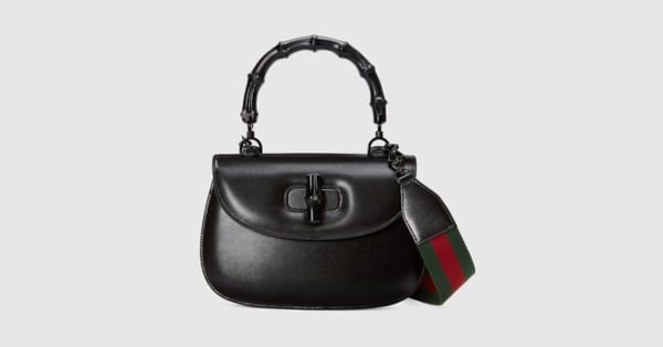 Gucci Bamboo 1947 medium bag in black leather | GUCCI® US