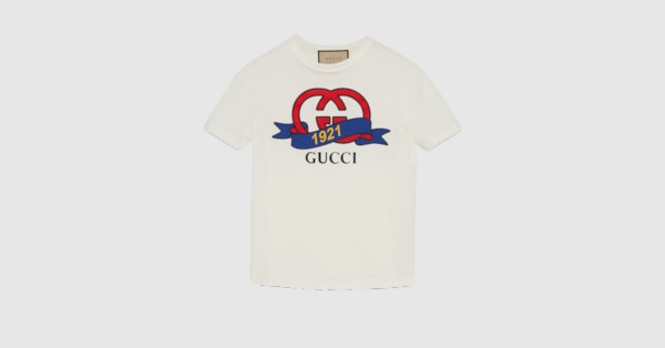 インターロッキングG 1921 GUCCI コットン Tシャツホワイト