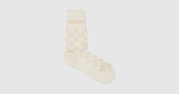GG cotton blend socks in ivory | GUCCI® US