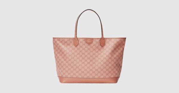 Ophidia large tote bag in pink canvas | GUCCI® SG