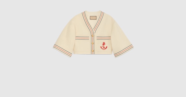 ✨美品✨ GUCCI グッチ ベア刺繍 クロップドシャツ ホワイト 38 クロップド刺繍シャツ｜PETAL ONLINE（ペタルオンライン）