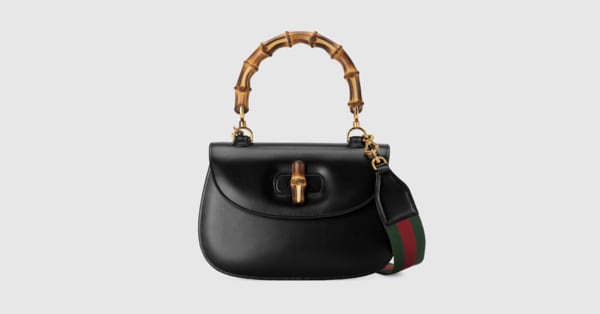 Gucci Bamboo 1947 medium bag in black leather | GUCCI® US