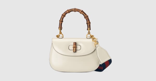 【GUCCI】ハンドバッグ Gucci Bamboo 1947 small bag in white leather | GUCCI® US