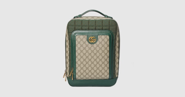 Medium backpack with Double G in green GG canvas GUCCI SG