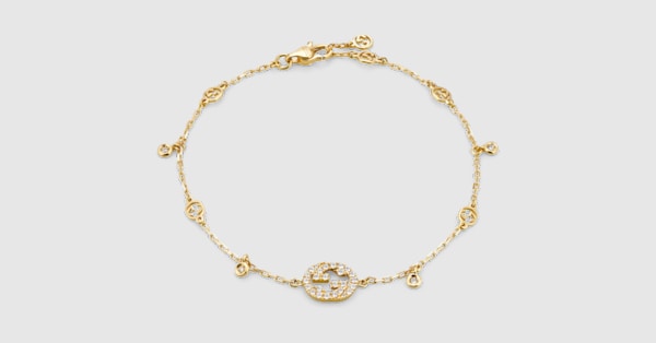 Gucci Interlocking diamond 18k bracelet in 18k yellow gold