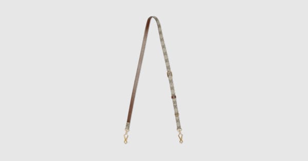 グッチ　GUCCI　ストラップ　made in Italy GG shoulder strap in beige and ebony Supreme | GUCCI® SI