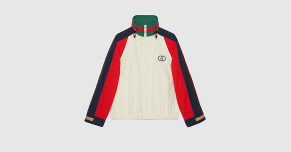 Cotton nylon jacket with patch in multicolor