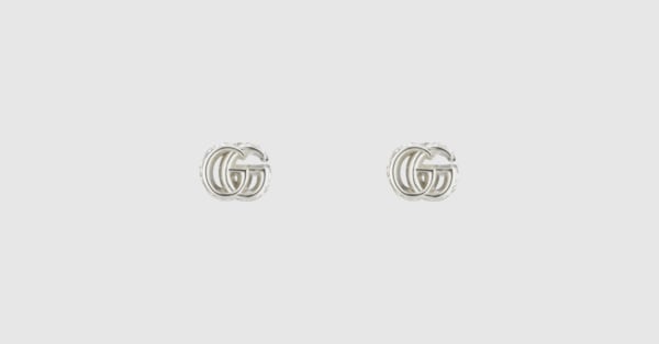 GG Marmont stud earrings in 925 sterling silver | GUCCI® US