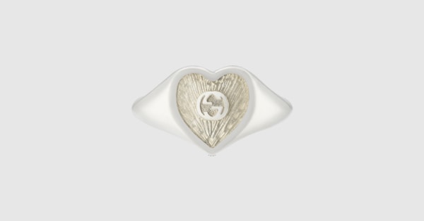 GUCCI インターロッキングGハートモチーフリング　9号 GUCCI インターロッキングGハートモチーフリング 9号 - メルカリ
