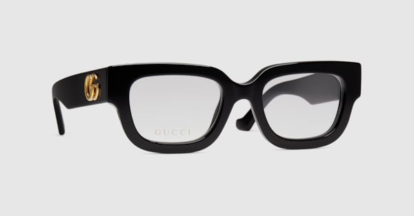 Occhiale rettangolare in nero GUCCI® IT
