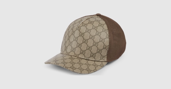 ハット GUCCI BEIGE HAT GG Supreme baseball hat in beige and ebony Supreme Tender