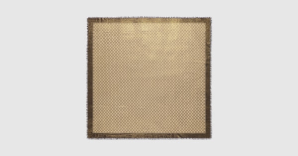Shiny GG wool jacquard shawl in brown and camel | GUCCI® US