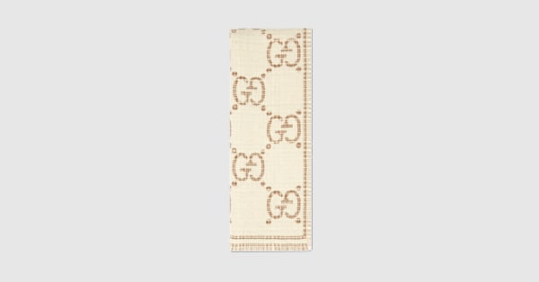 【関税&送料込】Gucci Embroidered Wool Scarf GUCCI Logo-Jacquard Wool and Silk-Blend Scarf for Men | MR