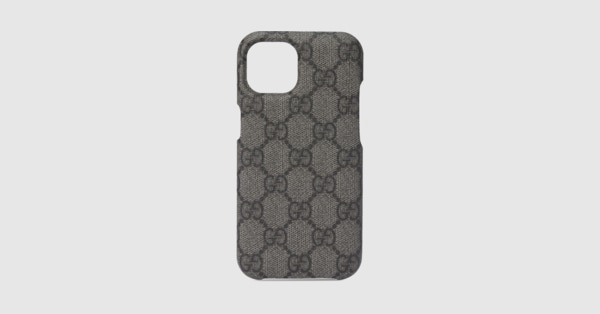 Ophidia GG iPhone 15 case in grey and black Supreme GUCCI US