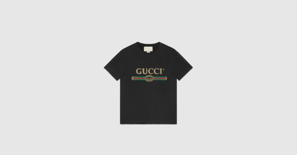 GUCCI ロゴ ウォッシュドオーバーサイズ Tシャツ ・ブラック