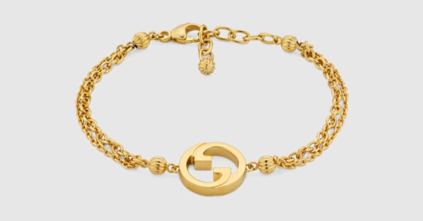 【GUCCI】〔グッチ ブロンディ〕クリスタル ブレスレット Gucci Blondie crystal bracelet in rose gold-toned metal