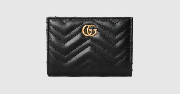 ★Gucci★GG Marmont Matelasse Card Case Wallet★Beige GG Marmont card case in black leather | GUCCI® FI