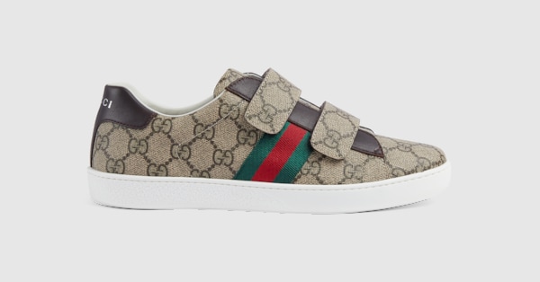 Teen Ace sneaker in beige and ebony GG Supreme | GUCCI® US