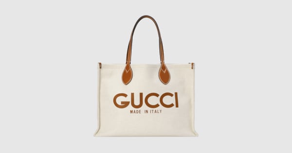 Tote bag with Gucci print in Beige canvas | GUCCI® 香港