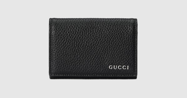 Long card case wallet with Gucci logo in black leather | GUCCI® US