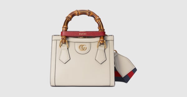 Gucci Diana small tote bag in white leather | GUCCI® US
